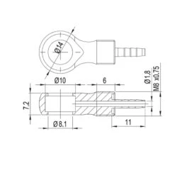 Banjo End - Alligator Leitungsanschluss 90°-Leitung Formula Evoluzione Aluminium -Tuning Bikes Verkaufe banjo end alligator leitungsanschluss 902