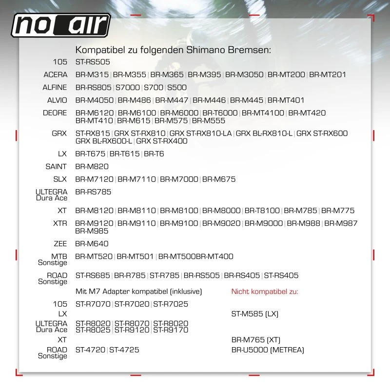 noair Entlüftungskit für Shimano Scheibenbremsen Noair Entlüftungskit Für Shimano Scheibenbremsen -Tuning Bikes Verkaufe noair entlueftungskit shimano bremsen3