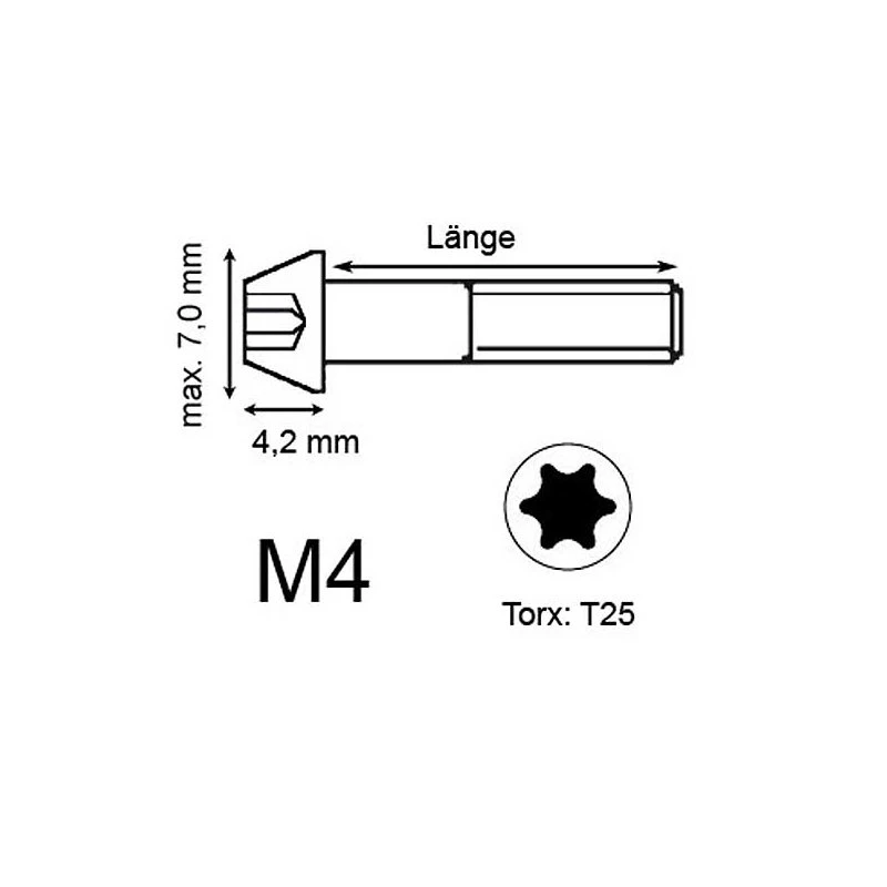 Titan Schraube M4 x 25mm - Torx T25 konischer Kopf Titan Schraube M4 X 25mm - Torx T25 Konischer Kopf -Tuning Bikes Verkaufe titan schraube m4 x 25mm torx t25 konischer kopf2