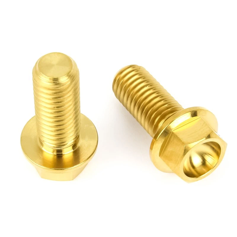 Titan Schrauben - Flacher Sechskant mit Bund - Gold nitriert Titan Schrauben - Flacher Sechskant Mit Bund - Gold Nitriert -Tuning Bikes Verkaufe titan schrauben flacher sechskant mit bund gold nitriert
